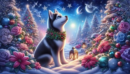 Husky im Winter