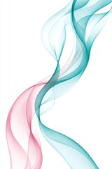 Naklejka premium Soft and Flowing Abstract Design with Gradient Colors in Turquoise and Pink for Creative Backgrounds
