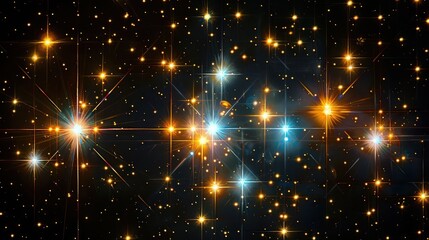 Obraz premium A vibrant depiction of stars in a dark cosmic background, showcasing celestial beauty.