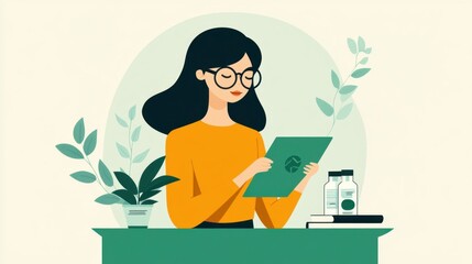 Fototapeta premium Person Reading Labels on Sustainable Products
