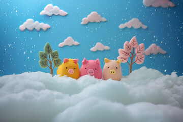 Obraz premium 三匹の子ブタ-1