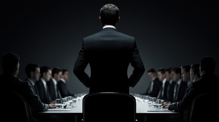 Corporate strategy meeting boardroom business event corporate environment professional viewpoint leadership dynamics