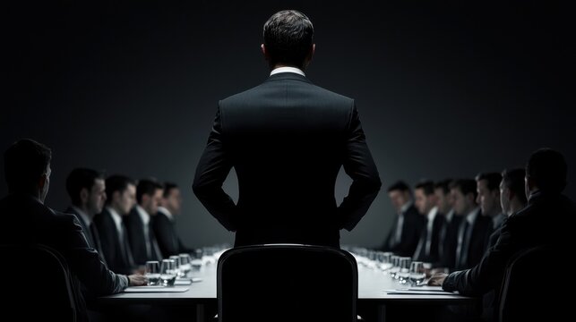 Corporate strategy meeting boardroom business event corporate environment professional viewpoint leadership dynamics