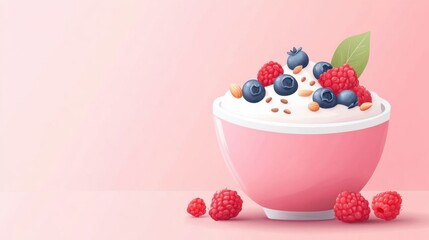 Fresh Smoothie Bowl with Berries and Nuts