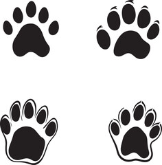 Fototapeta premium Silhouette of animal paw with claws black and white