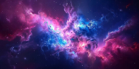 Fototapeta premium A mesmerizing 3D abstract render of an interstellar nebula featuring vibrant colors