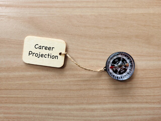 A compass tied to a wooden plaque engraved with 