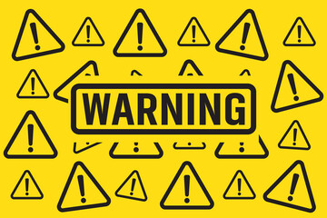 Obraz premium Background with repetitive pattern of danger warning sign in red & yellow for prints, website decoration and graphic resources.