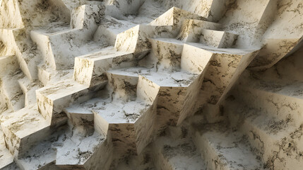 Abstract Beige Stone Cellular Automata 3D Rendering