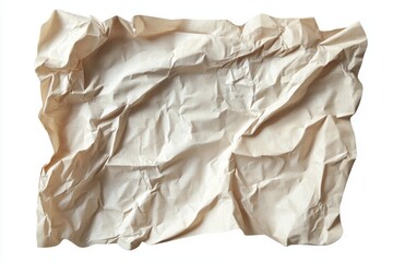 Crumpled parchment paper with textured surface and natural color