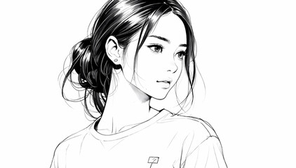 Beautiful Detailed Portrait of Girl with Soft Shading in Pencil