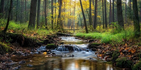 Obraz premium river in the forest