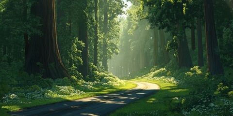 sun rays in the forest