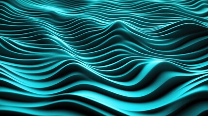 Abstract Teal Waves Flowing Pattern Design