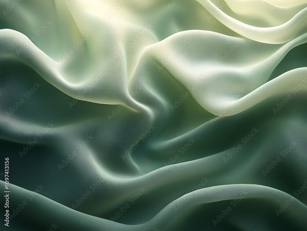 Poster A soft, flowing fabric with a gradient of light colors, creating a calming visual effect.