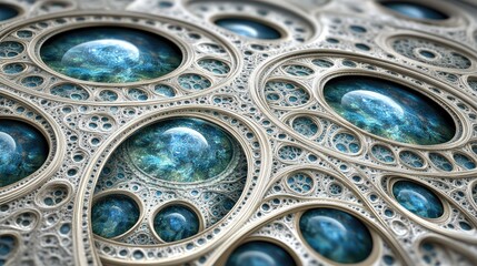 Intricate Cosmic Orb With Embedded Celestial Spheres