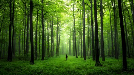 Serene Walk Through Lush Green Forest Landscape