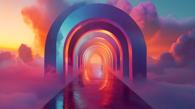 Vibrant Spectrum Arches Transforming into Fantastical Parel Universe Gateway
