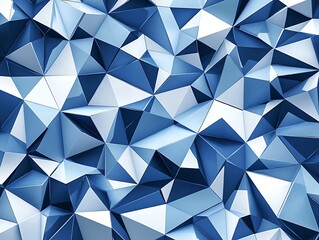 Fototapeta premium Futuristic low-poly geometric abstract design with blue wireframe and glowing orange network connections
