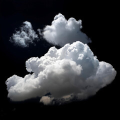 Majestic White Clouds Against a Dark Background