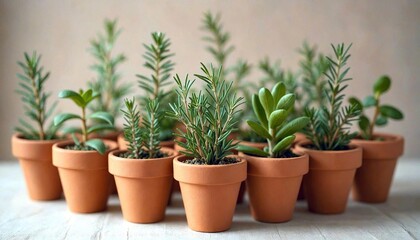 Obraz premium Herb Advent Calendar in Clay Pots