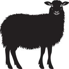 Sheep animal Silhouette black vector on white background