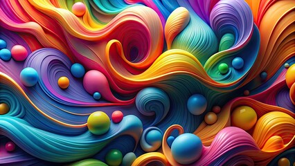Vibrant and flowing organic shapes in various colors , vibrant, flowing, organic, shapes, abstract, colorful, bright, dynamic