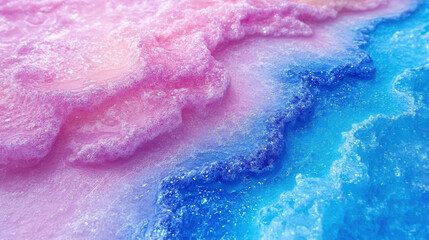 Fototapeta premium vibrant abstract close up of pink and blue marble pattern, showcasing fluid textures and shimmering details that evoke sense of calm and beauty