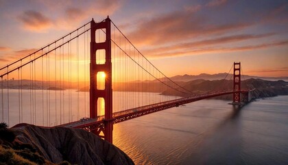 Fototapeta premium Golden Gate Bridge Sunset