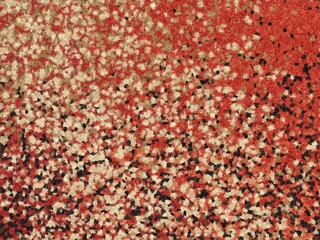 Abstract textured background with a blend of red, beige, and black speckles.