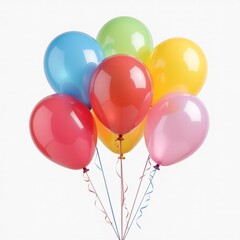 Colorful party balloons isolated. Festive party and Happy birthday decoration