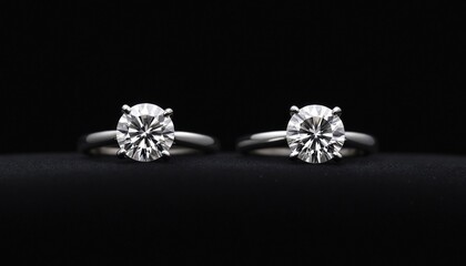 Fototapeta premium Platinum Solitaire Diamond Ring Comparison