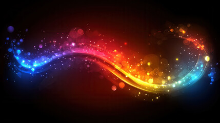 Vibrant abstract background with colorful light trails and bokeh effects, creating dynamic and energetic atmosphere. Perfect for corporate or creative projects