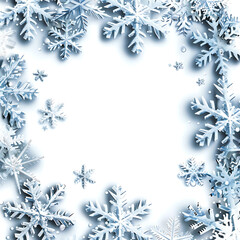Elegant Winter Background with Delicate Snowflakes Framing a Blank Center Space for Your Creative Design Needs and Seasonal Themes