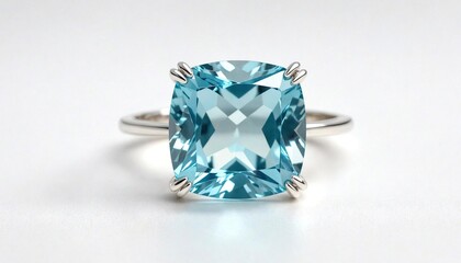 Aquamarine Ring with Clear Blue Stone