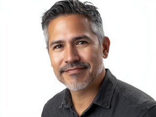 Mature Businessman Smiling against a Solid Background