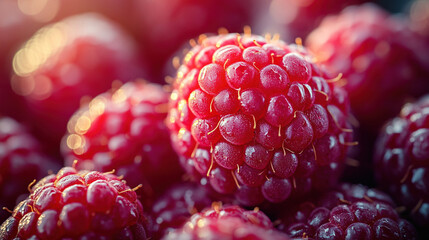 Juicy Raspberries Macro Shot Phone Background