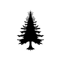 Pine Tree silouette icon, vector illustration in trendy style. Editable graphic resources for many purposes. 