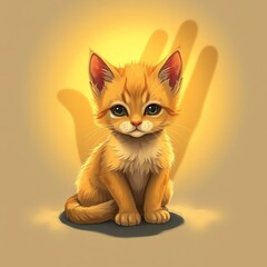 Obraz premium Illuminated kitten portrait 