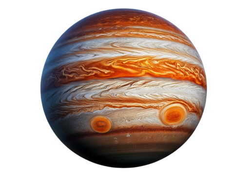 Jupiter planet isolated on transparent background.