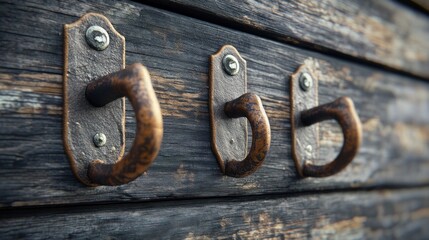 Rustic Wooden Wall Mounts With Decorative Hooks