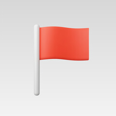 3d Realistic Flag icon vector illustration