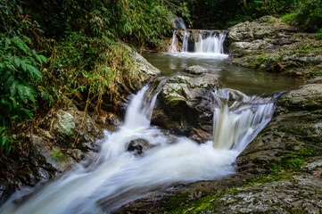 Mae wong waterfall in jungle at Doi Saket chiangmai Northern Thailand,South East Asia