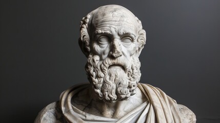 Hippocrates of Kos marble statue