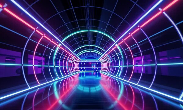 Neon Tunnel: A Futuristic Digital Corridor