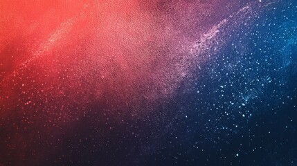 Fototapeta premium Dark red blue gradient shiny abstract background with space. Twinkling glow stars effect. Like outer space, night sky, universe. Rusty, rough surface, grain