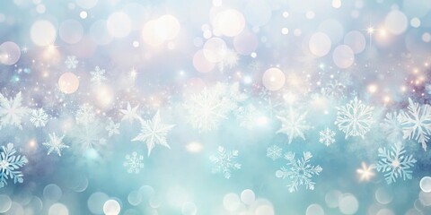 Fototapeta premium Winter Wonderland A Festive Background of Sparkling Snowflakes and Shimmering Lights
