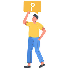People Asking Question. People Confused. Isolated Vector Character Illustration.