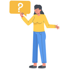 People Asking Question. People Confused. Isolated Vector Character Illustration.