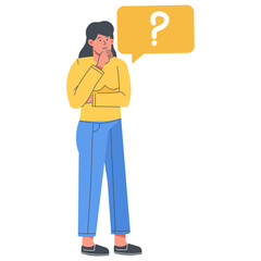 People Asking Question. People Confused. Isolated Vector Character Illustration.